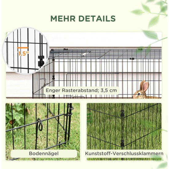 PawHut Small Animal Cage Pet Playpen with 5 Doors Rabbit Hutch Small Animal Playpen with Roof Outdoor 185 x 75 x 50 cm Green PawHut Small Animal Cage Pet Playpen with 5 Doors Rabbit Hutch Small Animal Playpen with Roof Outdoor 185 x 75 x 50 cm Green