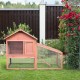 PawHut Small Animal Hutch with Roof Made of Tar Felt Solid Wood Dark Grey + White + Green 90 x 45 x 65 cm PawHut Small Animal Hutch with Roof Made of Tar Felt Solid Wood Dark Grey + White + Green 90 x 45 x 65 cm
