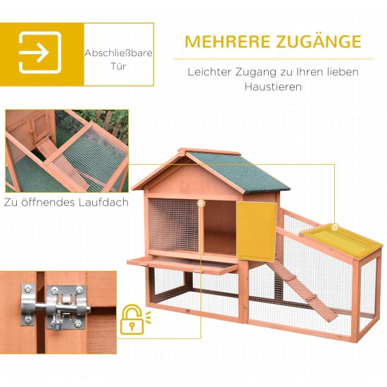 PawHut Small Animal Hutch with Roof Made of Tar Felt Solid Wood Dark Grey + White + Green 90 x 45 x 65 cm PawHut Small Animal Hutch with Roof Made of Tar Felt Solid Wood Dark Grey + White + Green 90 x 45 x 65 cm