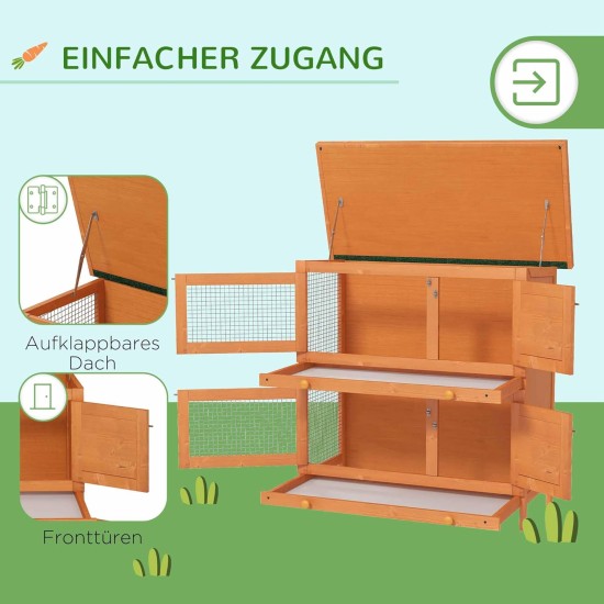 PawHut Small Animal Hutch with Roof Made of Tar Felt Solid Wood Dark Grey + White + Green 90 x 45 x 65 cm PawHut Small Animal Hutch with Roof Made of Tar Felt Solid Wood Dark Grey + White + Green 90 x 45 x 65 cm