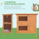 PawHut Small Animal Hutch with Roof Made of Tar Felt Solid Wood Dark Grey + White + Green 90 x 45 x 65 cm PawHut Small Animal Hutch with Roof Made of Tar Felt Solid Wood Dark Grey + White + Green 90 x 45 x 65 cm