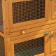 PawHut Small Animal Hutch with Roof Made of Tar Felt Solid Wood Dark Grey + White + Green 90 x 45 x 65 cm PawHut Small Animal Hutch with Roof Made of Tar Felt Solid Wood Dark Grey + White + Green 90 x 45 x 65 cm