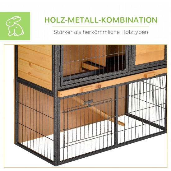 PawHut Small Animal Hutch with Roof Made of Tar Felt Solid Wood Dark Grey + White + Green 90 x 45 x 65 cm PawHut Small Animal Hutch with Roof Made of Tar Felt Solid Wood Dark Grey + White + Green 90 x 45 x 65 cm