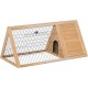 PawHut Small Animal Hutch with Roof Made of Tar Felt Solid Wood Dark Grey + White + Green 90 x 45 x 65 cm PawHut Small Animal Hutch with Roof Made of Tar Felt Solid Wood Dark Grey + White + Green 90 x 45 x 65 cm