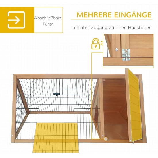 PawHut Small Animal Hutch with Roof Made of Tar Felt Solid Wood Dark Grey + White + Green 90 x 45 x 65 cm PawHut Small Animal Hutch with Roof Made of Tar Felt Solid Wood Dark Grey + White + Green 90 x 45 x 65 cm