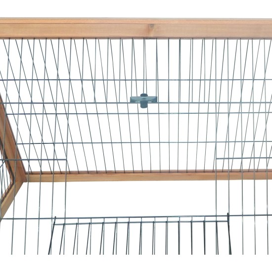 PawHut Small Animal Hutch with Roof Made of Tar Felt Solid Wood Dark Grey + White + Green 90 x 45 x 65 cm PawHut Small Animal Hutch with Roof Made of Tar Felt Solid Wood Dark Grey + White + Green 90 x 45 x 65 cm