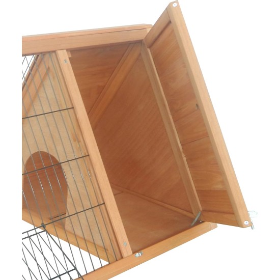 PawHut Small Animal Hutch with Roof Made of Tar Felt Solid Wood Dark Grey + White + Green 90 x 45 x 65 cm PawHut Small Animal Hutch with Roof Made of Tar Felt Solid Wood Dark Grey + White + Green 90 x 45 x 65 cm