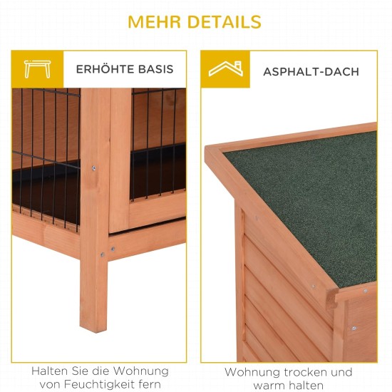 PawHut Small Animal Hutch with Roof Made of Tar Felt Solid Wood Dark Grey + White + Green 90 x 45 x 65 cm PawHut Small Animal Hutch with Roof Made of Tar Felt Solid Wood Dark Grey + White + Green 90 x 45 x 65 cm