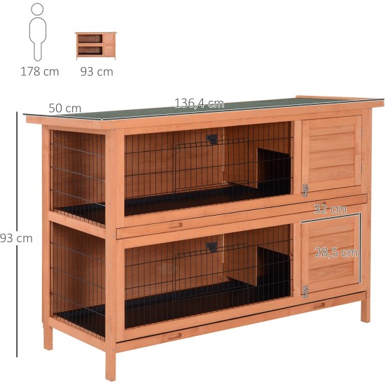 PawHut Small Animal Hutch with Roof Made of Tar Felt Solid Wood Dark Grey + White + Green 90 x 45 x 65 cm PawHut Small Animal Hutch with Roof Made of Tar Felt Solid Wood Dark Grey + White + Green 90 x 45 x 65 cm
