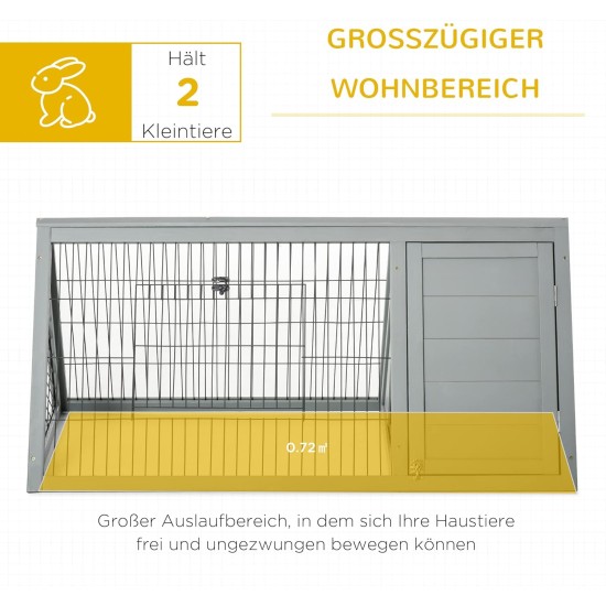 PawHut Small Animal Hutch with Roof Made of Tar Felt Solid Wood Dark Grey + White + Green 90 x 45 x 65 cm PawHut Small Animal Hutch with Roof Made of Tar Felt Solid Wood Dark Grey + White + Green 90 x 45 x 65 cm