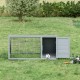 PawHut Small Animal Hutch with Roof Made of Tar Felt Solid Wood Dark Grey + White + Green 90 x 45 x 65 cm PawHut Small Animal Hutch with Roof Made of Tar Felt Solid Wood Dark Grey + White + Green 90 x 45 x 65 cm