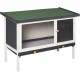PawHut Small animal hutch with roof made of tar felt, solid wood, dark grey + white + green, 90 x 45 x 65 cm PawHut Small animal hutch with roof made of tar felt, solid wood, dark grey + white + green, 90 x 45 x 65 cm