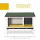 PawHut Small animal hutch with roof made of tar felt, solid wood, dark grey + white + green, 90 x 45 x 65 cm PawHut Small animal hutch with roof made of tar felt, solid wood, dark grey + white + green, 90 x 45 x 65 cm