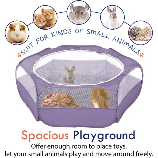 Pawaboo Small Animals Outdoor Enclosure, Waterproof Foldable Rabbit Outdoor Enclosure for Rabbits, Chickens, Kittens, Puppies, Rabbits, Hamsters, Visual Playpen with Mesh Zip and Nylon Base - Green Pawaboo Small Animals Outdoor Enclosure, Waterproof Foldable Rabbit Outdoor Enclosure for Rabbits, Chickens, Kittens, Puppies, Rabbits, Hamsters, Visual Playpen with Mesh Zip and Nylon Base - Green