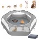 Pawaboo Small Animals Outdoor Enclosure, Waterproof Foldable Rabbit Outdoor Enclosure for Rabbits, Chickens, Kittens, Puppies, Rabbits, Hamsters, Visual Playpen with Mesh Zip and Nylon Base - Green Pawaboo Small Animals Outdoor Enclosure, Waterproof Foldable Rabbit Outdoor Enclosure for Rabbits, Chickens, Kittens, Puppies, Rabbits, Hamsters, Visual Playpen with Mesh Zip and Nylon Base - Green
