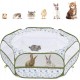 Pawaboo Small Animals Outdoor Enclosure, Waterproof Foldable Rabbit Outdoor Enclosure for Rabbits, Chickens, Kittens, Puppies, Rabbits, Hamsters, Visual Playpen with Mesh Zip and Nylon Base - Green Pawaboo Small Animals Outdoor Enclosure, Waterproof Foldable Rabbit Outdoor Enclosure for Rabbits, Chickens, Kittens, Puppies, Rabbits, Hamsters, Visual Playpen with Mesh Zip and Nylon Base - Green