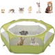 Pawaboo Small Animals Outdoor Enclosure, Waterproof Foldable Rabbit Outdoor Enclosure for Rabbits, Chickens, Kittens, Puppies, Rabbits, Hamsters, Visual Playpen with Mesh Zip and Nylon Base - Green Pawaboo Small Animals Outdoor Enclosure, Waterproof Foldable Rabbit Outdoor Enclosure for Rabbits, Chickens, Kittens, Puppies, Rabbits, Hamsters, Visual Playpen with Mesh Zip and Nylon Base - Green