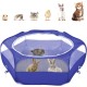 Pawaboo Small Animals Outdoor Enclosure, Waterproof Foldable Rabbit Outdoor Enclosure for Rabbits, Chickens, Kittens, Puppies, Rabbits, Hamsters, Visual Playpen with Mesh Zip and Nylon Base - Green