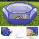 Pawaboo Small Animals Outdoor Enclosure, Waterproof Foldable Rabbit Outdoor Enclosure for Rabbits, Chickens, Kittens, Puppies, Rabbits, Hamsters, Visual Playpen with Mesh Zip and Nylon Base - Green