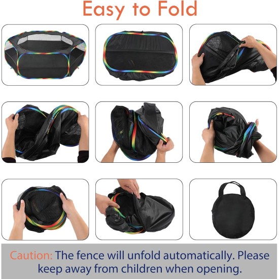 Pawaboo Small Animals Outdoor Enclosure, Waterproof Foldable Rabbit Outdoor Enclosure for Rabbits, Chickens, Kittens, Puppies, Rabbits, Hamsters, Visual Playpen with Mesh Zip and Nylon Base - Green Pawaboo Small Animals Outdoor Enclosure, Waterproof Foldable Rabbit Outdoor Enclosure for Rabbits, Chickens, Kittens, Puppies, Rabbits, Hamsters, Visual Playpen with Mesh Zip and Nylon Base - Green
