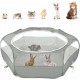 Pawaboo Small Animals Outdoor Enclosure, Waterproof Foldable Rabbit Outdoor Enclosure for Rabbits, Chickens, Kittens, Puppies, Rabbits, Hamsters, Visual Playpen with Mesh Zip and Nylon Base - Green Pawaboo Small Animals Outdoor Enclosure, Waterproof Foldable Rabbit Outdoor Enclosure for Rabbits, Chickens, Kittens, Puppies, Rabbits, Hamsters, Visual Playpen with Mesh Zip and Nylon Base - Green