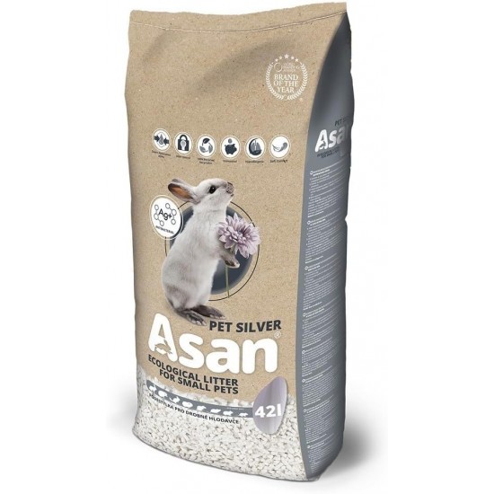 Rabbit, Bunny, Ferret 100% Natural Litter & Bedding, 42L Asan Ag+ Rabbit, Bunny, Ferret 100% Natural Litter & Bedding, 42L Asan Ag+