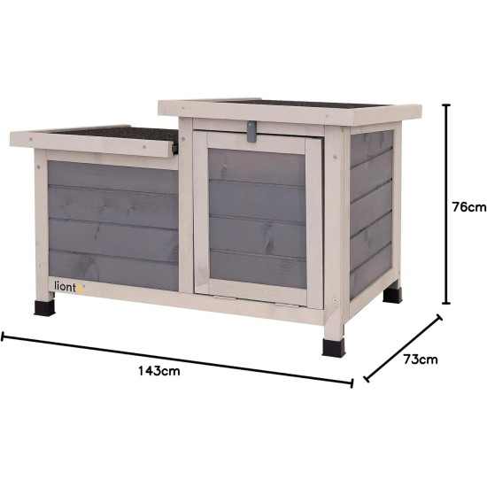 Rabbit Hutch Small Animal House Rodent House Wooden Grey 70 x 43 x 45 cm Rabbit Hutch Small Animal House Rodent House Wooden Grey 70 x 43 x 45 cm