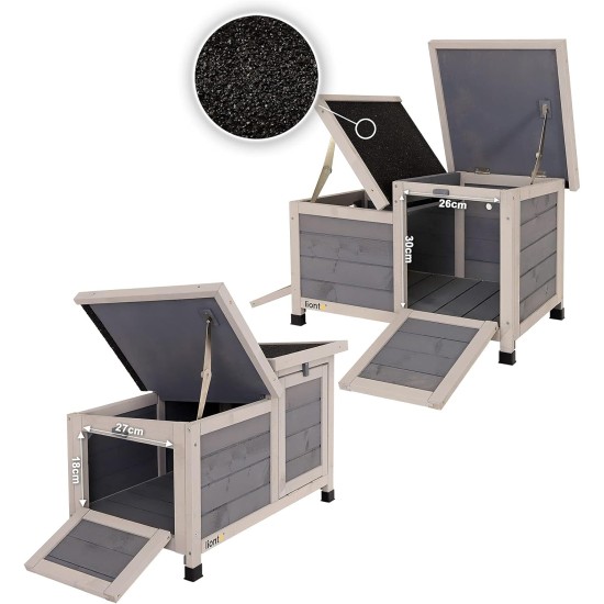 Rabbit Hutch Small Animal House Rodent House Wooden Grey 70 x 43 x 45 cm Rabbit Hutch Small Animal House Rodent House Wooden Grey 70 x 43 x 45 cm