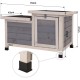 Rabbit Hutch Small Animal House Rodent House Wooden Grey 70 x 43 x 45 cm Rabbit Hutch Small Animal House Rodent House Wooden Grey 70 x 43 x 45 cm