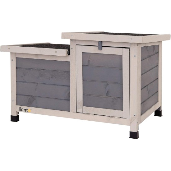 Rabbit Hutch Small Animal House Rodent House Wooden Grey 70 x 43 x 45 cm Rabbit Hutch Small Animal House Rodent House Wooden Grey 70 x 43 x 45 cm
