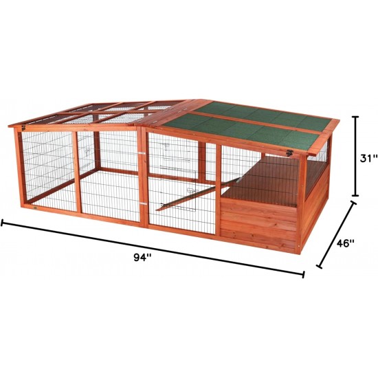 Rabbit and Small Rodent Outdoor Run with Cover, 174 × 48 × 109 cm Rabbit and Small Rodent Outdoor Run with Cover, 174 × 48 × 109 cm