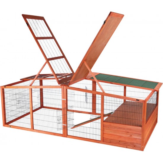 Rabbit and Small Rodent Outdoor Run with Cover, 174 × 48 × 109 cm Rabbit and Small Rodent Outdoor Run with Cover, 174 × 48 × 109 cm