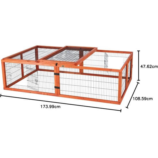 Rabbit and Small Rodent Outdoor Run with Cover, 174 × 48 × 109 cm Rabbit and Small Rodent Outdoor Run with Cover, 174 × 48 × 109 cm