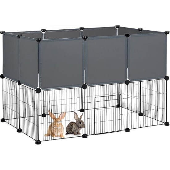Relaxdays Outdoor Enclosure, DIY Outdoor Enclosure for Plugging, HBT 72.5 x 110 x 74 cm, Outlet Grid for Small Animals, Black/Grey Relaxdays Outdoor Enclosure, DIY Outdoor Enclosure for Plugging, HBT 72.5 x 110 x 74 cm, Outlet Grid for Small Animals, Black/Grey