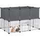 Relaxdays Outdoor Enclosure, DIY Outdoor Enclosure for Plugging, HBT 72.5 x 110 x 74 cm, Outlet Grid for Small Animals, Black/Grey Relaxdays Outdoor Enclosure, DIY Outdoor Enclosure for Plugging, HBT 72.5 x 110 x 74 cm, Outlet Grid for Small Animals, Black/Grey