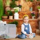 Relaxdays Outdoor Enclosure, HBT 37 x 75 x 75 cm, Outdoor Enclosure with Door & Cover, DIY Small Animal Enclosure, Transparent, White