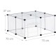 Relaxdays Outdoor Enclosure, HBT 37 x 75 x 75 cm, Outdoor Enclosure with Door & Cover, DIY Small Animal Enclosure, Transparent, White