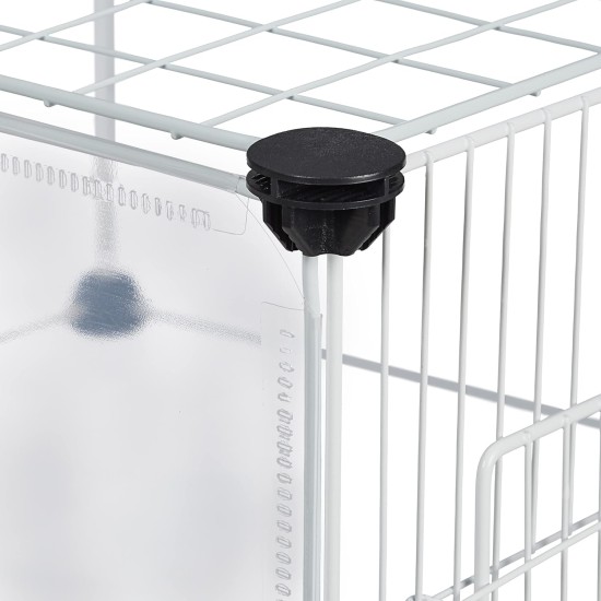 Relaxdays Outdoor Enclosure, HBT 37 x 75 x 75 cm, Outdoor Enclosure with Door & Cover, DIY Small Animal Enclosure, Transparent, White Relaxdays Outdoor Enclosure, HBT 37 x 75 x 75 cm, Outdoor Enclosure with Door & Cover, DIY Small Animal Enclosure, Transparent, White