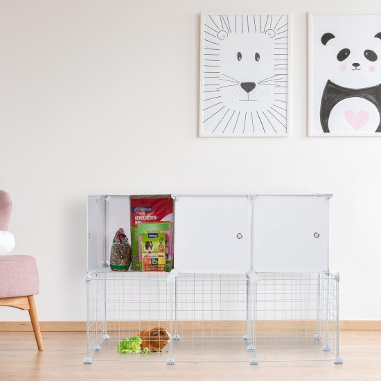 Relaxdays Outdoor Enclosure for Small Animals, Expandable DIY Plug-In System, H x W x D: 72 x 145 x 110 cm, Metal Grid, Black Relaxdays Outdoor Enclosure for Small Animals, Expandable DIY Plug-In System, H x W x D: 72 x 145 x 110 cm, Metal Grid, Black