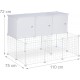 Relaxdays Outdoor Enclosure for Small Animals, Expandable DIY Plug-In System, H x W x D: 72 x 145 x 110 cm, Metal Grid, Black Relaxdays Outdoor Enclosure for Small Animals, Expandable DIY Plug-In System, H x W x D: 72 x 145 x 110 cm, Metal Grid, Black