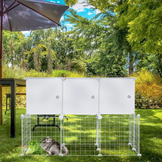 Relaxdays Outdoor Enclosure for Small Animals, Expandable DIY Plug-In System, H x W x D: 72 x 145 x 110 cm, Metal Grid, Black Relaxdays Outdoor Enclosure for Small Animals, Expandable DIY Plug-In System, H x W x D: 72 x 145 x 110 cm, Metal Grid, Black