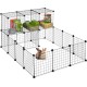 Relaxdays Outdoor Enclosure for Small Animals, Expandable DIY Plug-In System, H x W x D: 72 x 145 x 110 cm, Metal Grid, Black Relaxdays Outdoor Enclosure for Small Animals, Expandable DIY Plug-In System, H x W x D: 72 x 145 x 110 cm, Metal Grid, Black