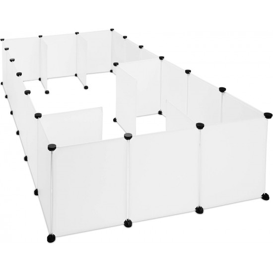 Relaxdays Plastic Outdoor Enclosure DIY for Outdoors Expandable for Small Animals Rabbit Run Various Sizes - White Relaxdays Plastic Outdoor Enclosure DIY for Outdoors Expandable for Small Animals Rabbit Run Various Sizes - White
