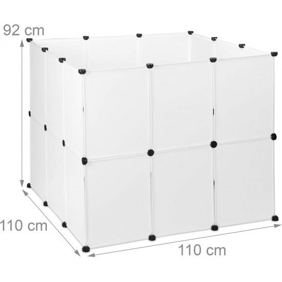 Relaxdays Plastic Outdoor Enclosure DIY for Outdoors Expandable for Small Animals Rabbit Run Various Sizes - White Relaxdays Plastic Outdoor Enclosure DIY for Outdoors Expandable for Small Animals Rabbit Run Various Sizes - White
