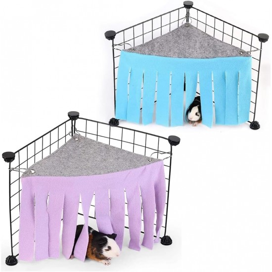 Sarini Pack of 2 Hamster Tent Hammock, Small Animal Hide, Pet Hideout, Corner Shelter, Hidden Hammock Pet Hideout, Cage Accessories for Hamsters, Chinchillas, Hedgehogs, Rabbits (Purple + Blue) Sarini Pack of 2 Hamster Tent Hammock, Small Animal Hide, Pet Hideout, Corner Shelter, Hidden Hammock Pet Hideout, Cage Accessories for Hamsters, Chinchillas, Hedgehogs, Rabbits (Purple + Blue)