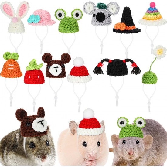 Silkfly 12 Pieces Hamster Hat, Mini Hats for Snakes, Small Animals, Guinea Pigs, Hamster Clothes, Cute Small Rat Hat for Snakes, Pets, Lizards, Hamsters, Bearded Dragons, Holidays Silkfly 12 Pieces Hamster Hat, Mini Hats for Snakes, Small Animals, Guinea Pigs, Hamster Clothes, Cute Small Rat Hat for Snakes, Pets, Lizards, Hamsters, Bearded Dragons, Holidays