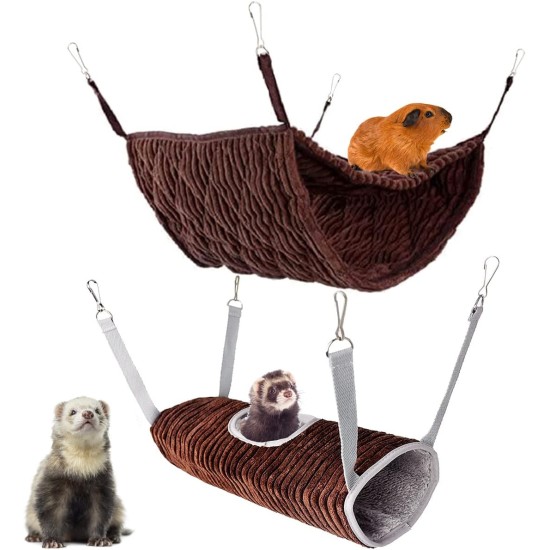 Small Animal Hammock Ferret Hammock Bed Hammock and Tunnel Cage for Rat Hamster Squirrel Sugar Slingshot Hanging Hideaway Tunnel Tube Toy for Cage (Coffee) Small Animal Hammock Ferret Hammock Bed Hammock and Tunnel Cage for Rat Hamster Squirrel Sugar Slingshot Hanging Hideaway Tunnel Tube Toy for Cage (Coffee)