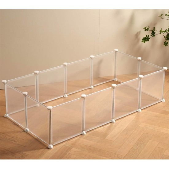 Small Animal Playpen Guinea Pig Cage Playpen for Puppy Dog Rabbit Rabbit Indoor Outdoor Fence White Clear Plastic 12 x 12 Inch 12 Panels Small Animal Playpen Guinea Pig Cage Playpen for Puppy Dog Rabbit Rabbit Indoor Outdoor Fence White Clear Plastic 12 x 12 Inch 12 Panels