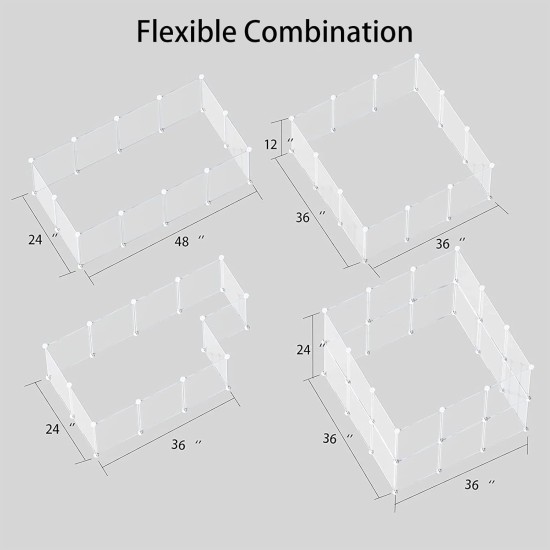Small Animal Playpen Guinea Pig Cage Playpen for Puppy Dog Rabbit Rabbit Indoor Outdoor Fence White Clear Plastic 12 x 12 Inch 12 Panels Small Animal Playpen Guinea Pig Cage Playpen for Puppy Dog Rabbit Rabbit Indoor Outdoor Fence White Clear Plastic 12 x 12 Inch 12 Panels