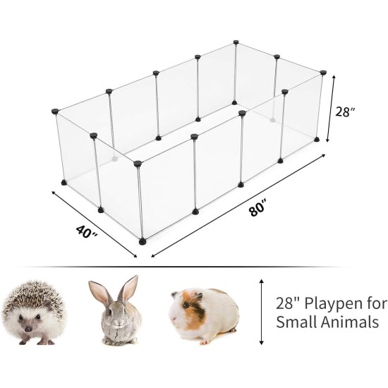 Small Animal Playpen Guinea Pig Cage Playpen for Puppy Dog Rabbit Rabbit Indoor Outdoor Fence White Clear Plastic 12 x 12 Inch 12 Panels Small Animal Playpen Guinea Pig Cage Playpen for Puppy Dog Rabbit Rabbit Indoor Outdoor Fence White Clear Plastic 12 x 12 Inch 12 Panels
